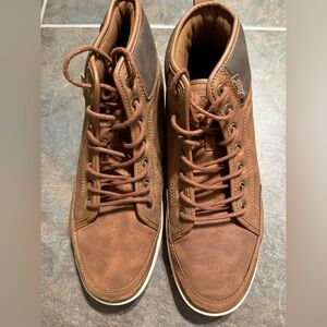 Boss Brown Leather Sneakers